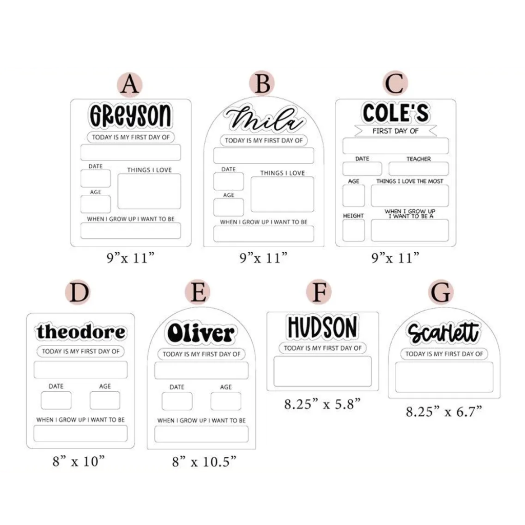 Personalized First & Last Day of School Sign | Interchangeable Name