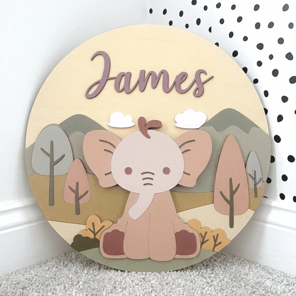Panneau de nom d'animal des bois