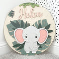 Elephant Nursery Name Sign