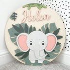 Elephant Nursery Name Sign