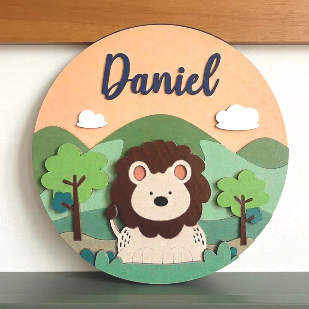 Panneau de nom d'animal des bois