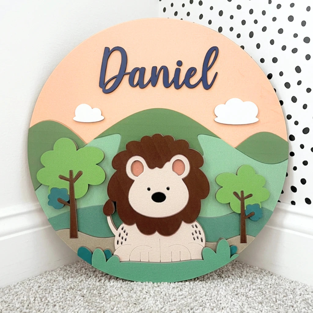 Panneau de nom d'animal des bois