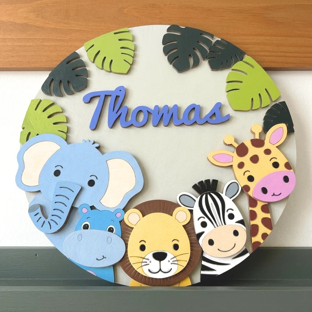 Panneau de nom d'animal des bois