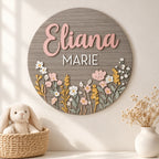 Wildflower Nursery Name Sign